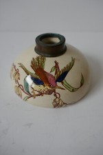 encrier Georges Dreyfus Paris majolique oiseaux 19eme lenticulaire presse papier