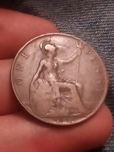 1911 great britain one penny - 1911,