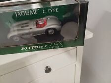 Jaguar C type  1951 - Autoart 1.18 - Miniature Grise - Rare Avec Boîte Collector