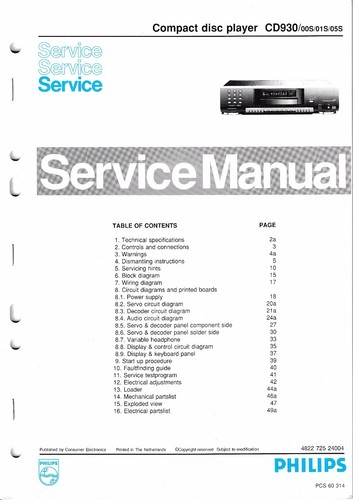 Service manuel instructions - service, d'instructions