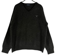 Gant Homme 100% Laine Pull À Col En V À Manches Longues Taille S