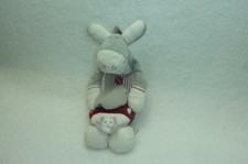 DOUDOU ÂNE PELUCHE COCCINELLE