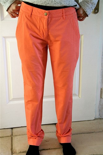 Pantalon chino saumon - pantalon,
