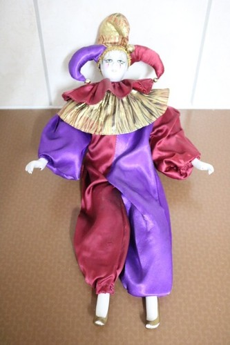 Poupée arlequin porcelaine - poupée,