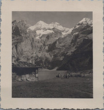 Suisse, Lac d'Oeschinen, Chalet, Tirage vintage, ca.1930  Tirage argentiq