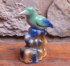 Figurine oiseau martin-pêcheur vintage en faïence "Made in Brazil"