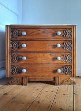 Commode art déco, meuble ancien vintage plateau marbre