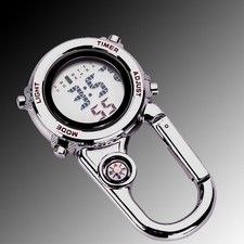 Multifonctionnel Numérique Mousqueton Montre Sac À Dos Fob Montre Cadran Blanc