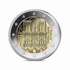  pièce monnaie 2 euros Commemorative France 2025 Notre-Dame de Paris FDC.