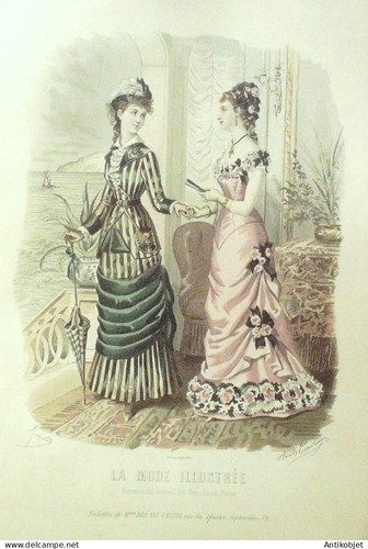 Gravure mode illustree 1878 - mode, #