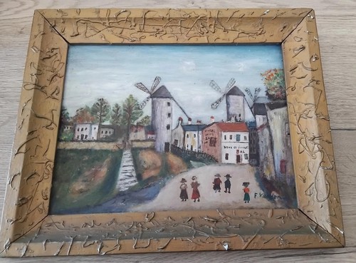 Art naïf vue village - naïf,