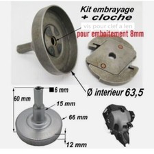 PIECE kit embrayage + cloche sur  sortie moteur 8mm débroussailleuse