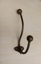 Patère murale/porte-manteau ancien en laiton hauteur 22 cm
