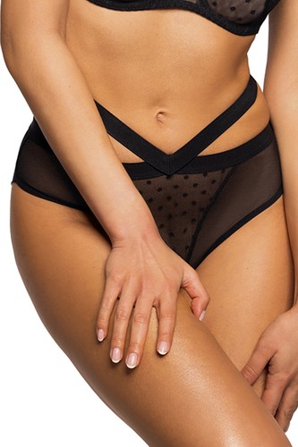 Culotte femme pois noir mat - culotte,