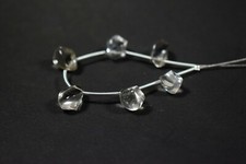 6 Pcs Cristaux Transparents Quartz Teardrop Forme Tumble Perles Plaines en vr...