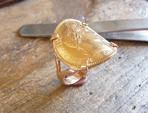Bague pièce carats - bague, 9