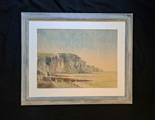 Tableau impressionniste, aquarelle signée Henri TRIBOUT, marine XXè + 4 CD neufs