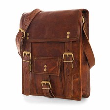 Sac cuir vintage messager bandoulière homme cartable S ordinateur portable éc...