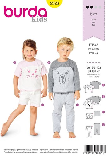 Burda enfants 9326 unisexe - 9326,