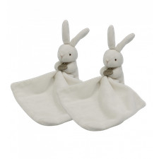 Doudou et compagnie lapin blanc mouchoir LOT DE 2 - 15029