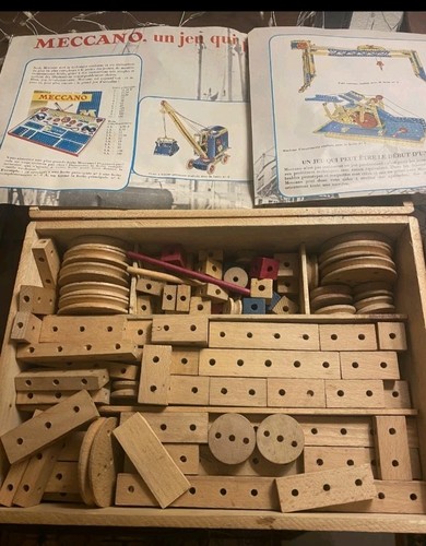 Coffret bois vintage - meccano, +