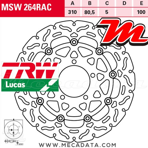 Disque frein avant trw - disque,