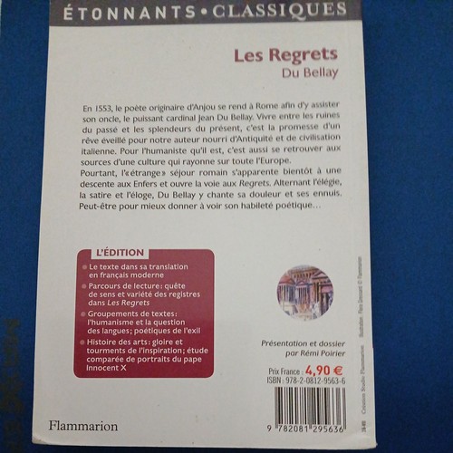 Livre les regrets bellay - livre,