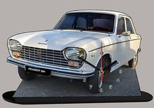 VEHICULE MINIATURE, PEUGEOT 204 BERLINE BLANC-01 en horloge  