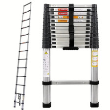 Échelle télescopique 3.2 m inox – pliable, antidérapante, portable