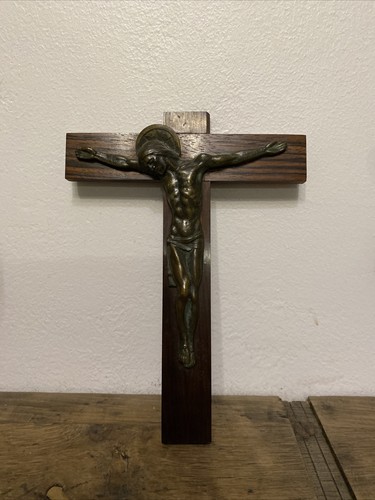 Ancien crucifix bois - crucifix,