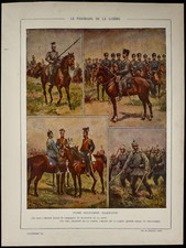 Guerre 14-18 : Uniformes allemands : Uhlans de la garde, Hussards de la mort...