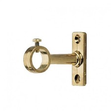 Piton sur platine pour tube de penderie rond - laiton poli - 18 x 50 mm MOD