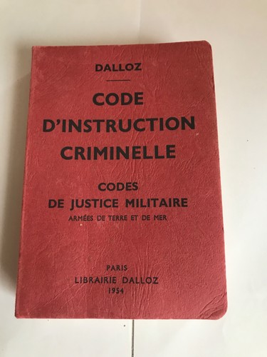 Code instruction criminelle - instruction,