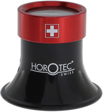 Horotec 00.025-1 X10.5 Loupe en plastique noir avec bague vissée en aluminium 