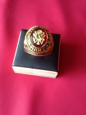 Forces Spéciales Bague Chevalière US Army Plaqué Or T 8 US ou 57 France