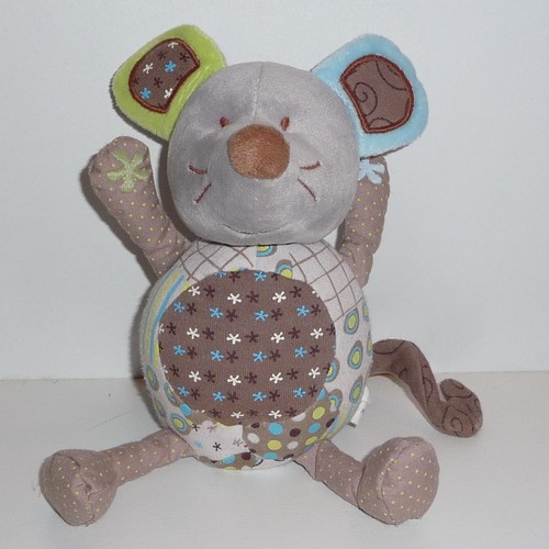 Doudou souris carré blanc - souris,