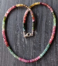 Colliers ras du cou anti-stress perles rondelles à facettes multi tourmaline ...