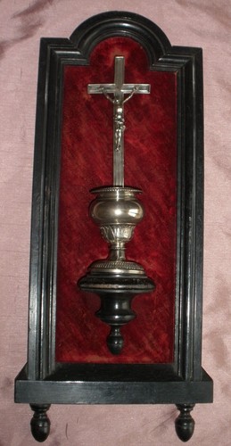 Bénitier crucifix argent - bénitier,
