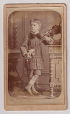 Algérie CDV Valentin à Alger - Enfant jouant du guembri - Vintage print c.1892