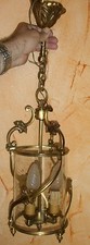 Lanterne bronze doré style Louis XV - Superbe lustre / suspension à 3 lumières !