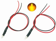 2x Ampoules LED Luciole ORANGE diode Pré Câblé 3mm haute luminosité 12V