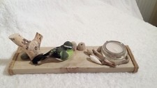 bougeoir et bougies en bois