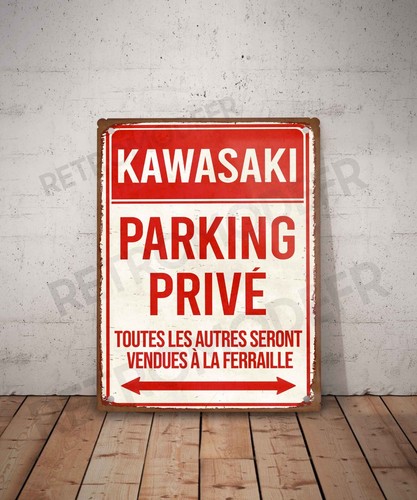 Plaque métal vintage kawasaki - plaque,