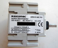 interrupteur sectionneur photovoltaïque SIRCO MC PV 25A 2P * 2 600 vdc SOCOMEC