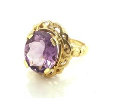 MAGNIFIQUE BAGUE OR 18 CARATS - Améthyste - 5,36 g