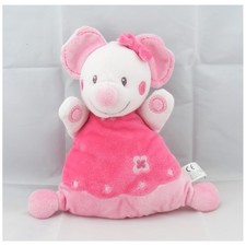 Doudou semi plat Mimi la souris rose fleurs NICOTOY KIABI - 3092