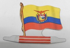 PLAQUE Drapeau EQUATEUR - Collection AMERICORAMA de L'ALSACIENNE Biscuits