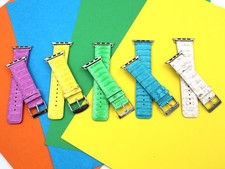 Sangle Apple Watch Étui 42mm-44mm-45mm Ceinture Python Multi Couleurs Made Italy