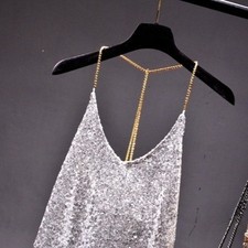 Femme Métal Chaîne Dos Nu