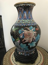 CLOISONNE VASE BRONZE EMAUX CHINE CHINOIS ASIATIQUE JAPONAIS EXTREME ORIENT ASIE